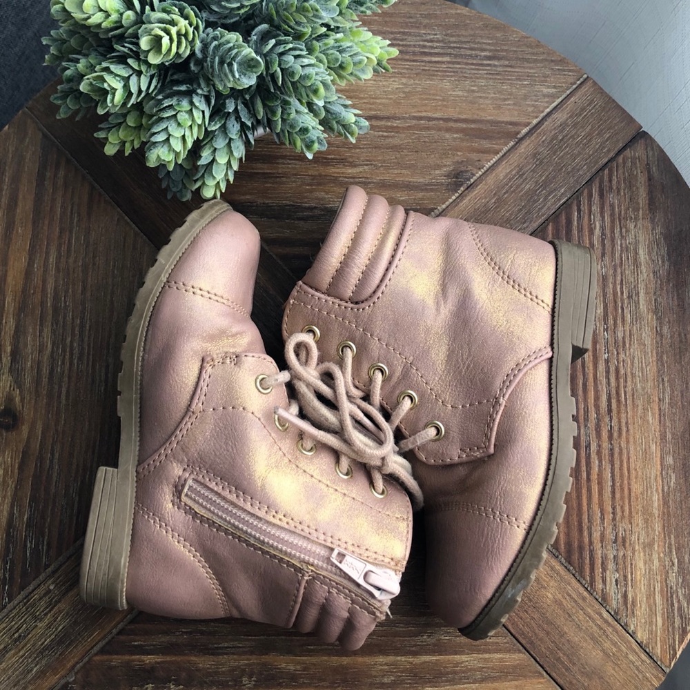 Rose gold toddler girl boots size 8